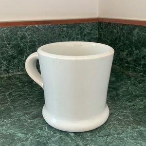 Vintage white stoneware shaving mug by Hall
